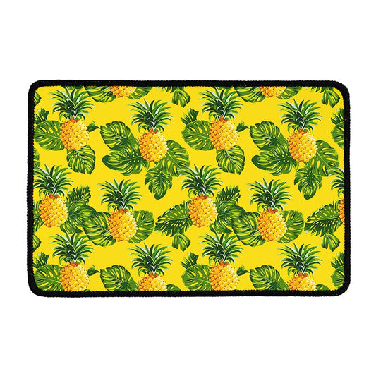 Yellow Tropical Pineapple Pattern Print Kitchen Mat