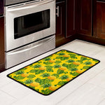 Yellow Tropical Pineapple Pattern Print Kitchen Mat