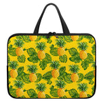 Yellow Tropical Pineapple Pattern Print Laptop Sleeve With Handle
