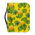 Yellow Tropical Pineapple Pattern Print Leather Bible Cover