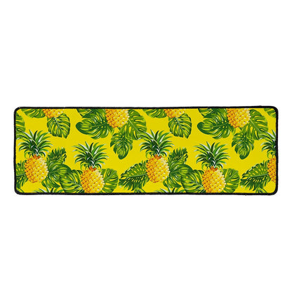 Yellow Tropical Pineapple Pattern Print Long Kitchen Mat