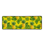 Yellow Tropical Pineapple Pattern Print Long Kitchen Mat
