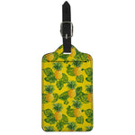 Yellow Tropical Pineapple Pattern Print Luggage Tag