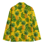 Yellow Tropical Pineapple Pattern Print Men's Blazer