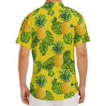 Yellow Tropical Pineapple Pattern Print Men's Deep V-Neck Shirt