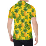 Yellow Tropical Pineapple Pattern Print Men's Shirt