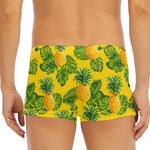 Yellow Tropical Pineapple Pattern Print Men's Short Boxer Briefs