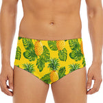 Yellow Tropical Pineapple Pattern Print Men's Triangle Swim Briefs