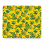 Yellow Tropical Pineapple Pattern Print Mouse Pad