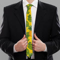 Yellow Tropical Pineapple Pattern Print Necktie