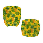 Yellow Tropical Pineapple Pattern Print Office Chair Cover