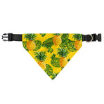 Yellow Tropical Pineapple Pattern Print Over The Collar Dog Bandana