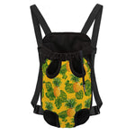 Yellow Tropical Pineapple Pattern Print Pet Carrier Backpack