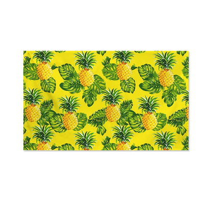 Yellow Tropical Pineapple Pattern Print Polyester Flag