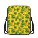 Yellow Tropical Pineapple Pattern Print Rectangular Crossbody Bag