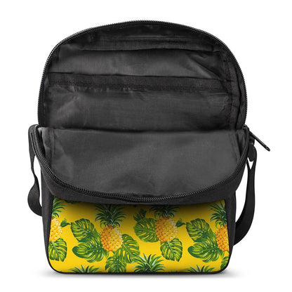 Yellow Tropical Pineapple Pattern Print Rectangular Crossbody Bag