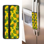 Yellow Tropical Pineapple Pattern Print Refrigerator Handle Covers