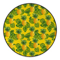 Yellow Tropical Pineapple Pattern Print Round Floor Mat