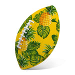 Yellow Tropical Pineapple Pattern Print Rugby Ball