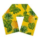 Yellow Tropical Pineapple Pattern Print Scarf