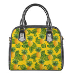 Yellow Tropical Pineapple Pattern Print Shoulder Handbag