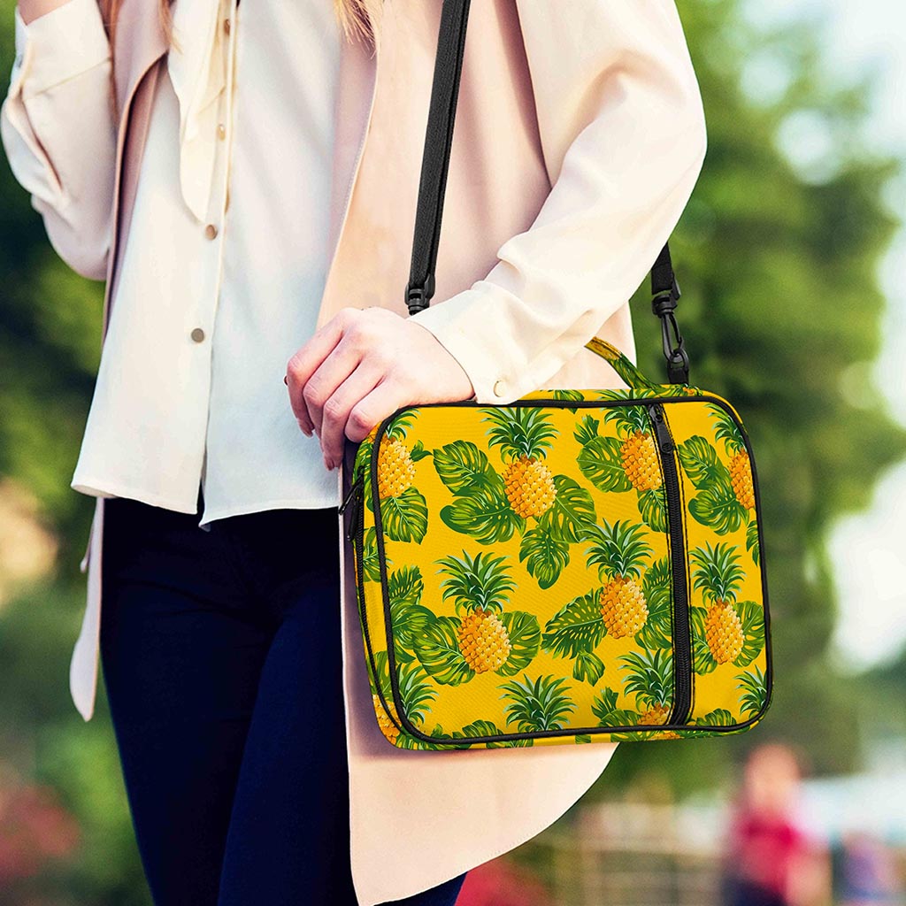 Yellow Tropical Pineapple Pattern Print Shoulder Strap Bible Bag