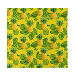 Yellow Tropical Pineapple Pattern Print Silk Bandana