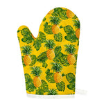 Yellow Tropical Pineapple Pattern Print Single Oven Mitt