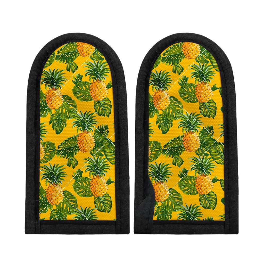 Yellow Tropical Pineapple Pattern Print Skillet Handle Cover