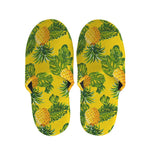 Yellow Tropical Pineapple Pattern Print Slippers
