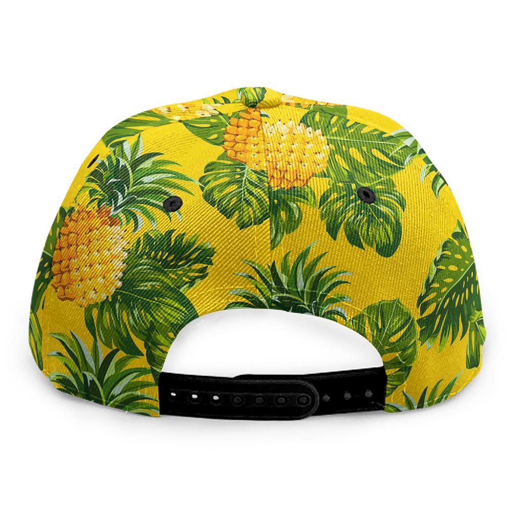 Yellow Tropical Pineapple Pattern Print Snapback Cap