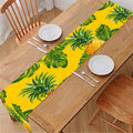 Yellow Tropical Pineapple Pattern Print Table Runner