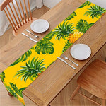 Yellow Tropical Pineapple Pattern Print Table Runner