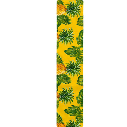 Yellow Tropical Pineapple Pattern Print Table Runner