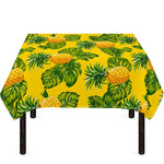 Yellow Tropical Pineapple Pattern Print Tablecloth