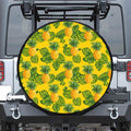Yellow Tropical Pineapple Pattern Print Tire Cover