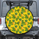 Yellow Tropical Pineapple Pattern Print Tire Cover