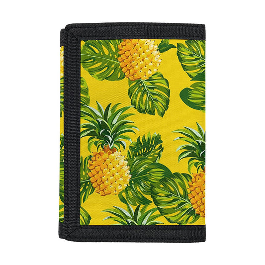 Yellow Tropical Pineapple Pattern Print Trifold Wallet