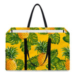 Yellow Tropical Pineapple Pattern Print Utility Tote Bag