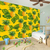 Yellow Tropical Pineapple Pattern Print Wall Sticker