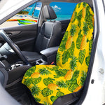 Yellow Tropical Pineapple Pattern Print Waterproof Car Seat Cover