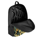 Yellow Tulip Floral Pattern Print 17 Inch Backpack