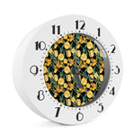 Yellow Tulip Floral Pattern Print Alarm Clock