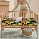 Yellow Tulip Floral Pattern Print Baby Crib Sheet