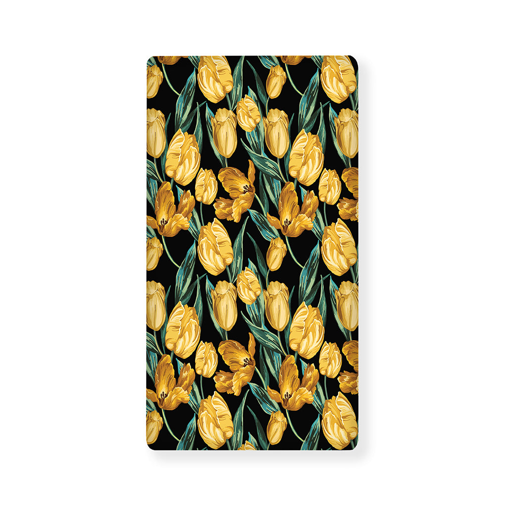 Yellow Tulip Floral Pattern Print Baby Crib Sheet