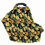 Yellow Tulip Floral Pattern Print Baby Seat Cover
