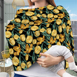 Yellow Tulip Floral Pattern Print Baby Seat Cover
