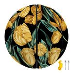 Yellow Tulip Floral Pattern Print Basketball