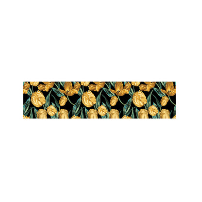 Yellow Tulip Floral Pattern Print Bed Runner