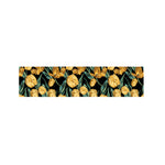 Yellow Tulip Floral Pattern Print Bed Runner